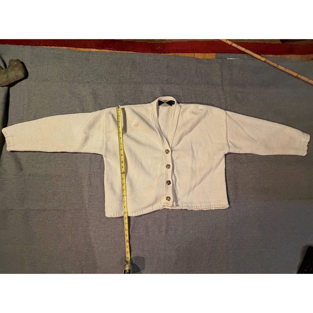 Cotton button-up cream sweater made in America by 525. Size O/S